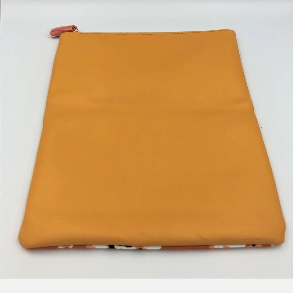 NWOT Rachel Pally Canvas & Faux Leather Reversible Clutch Bag Tablet Sleeve
